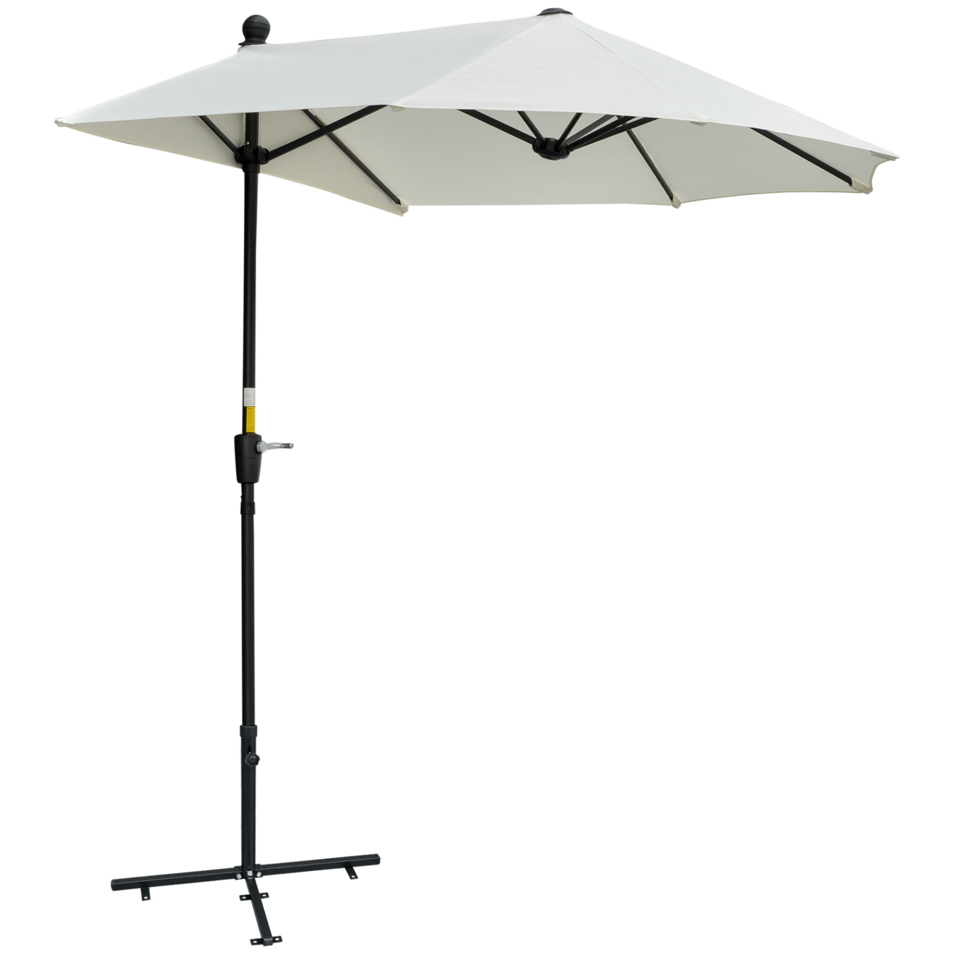 2m Half Parasol Umbrella - Stylish Shade Solution, Discover the 2m Half Parasol Market Umbrella in Cream White, perfect for small gardens, balconies, and patios. Enjoy ample shade with its innovative design.