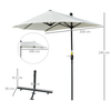 2m Half Parasol Umbrella - Stylish Shade Solution, Discover the 2m Half Parasol Market Umbrella in Cream White, perfect for small gardens, balconies, and patios. Enjoy ample shade with its innovative design.