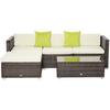 5PC Rattan Furniture Set - Modern Patio Sofa & Table, Transform your outdoor space with this stylish 5PC Rattan Furniture Set featuring a modern sectional sofa and coffee table for ultimate comfort.