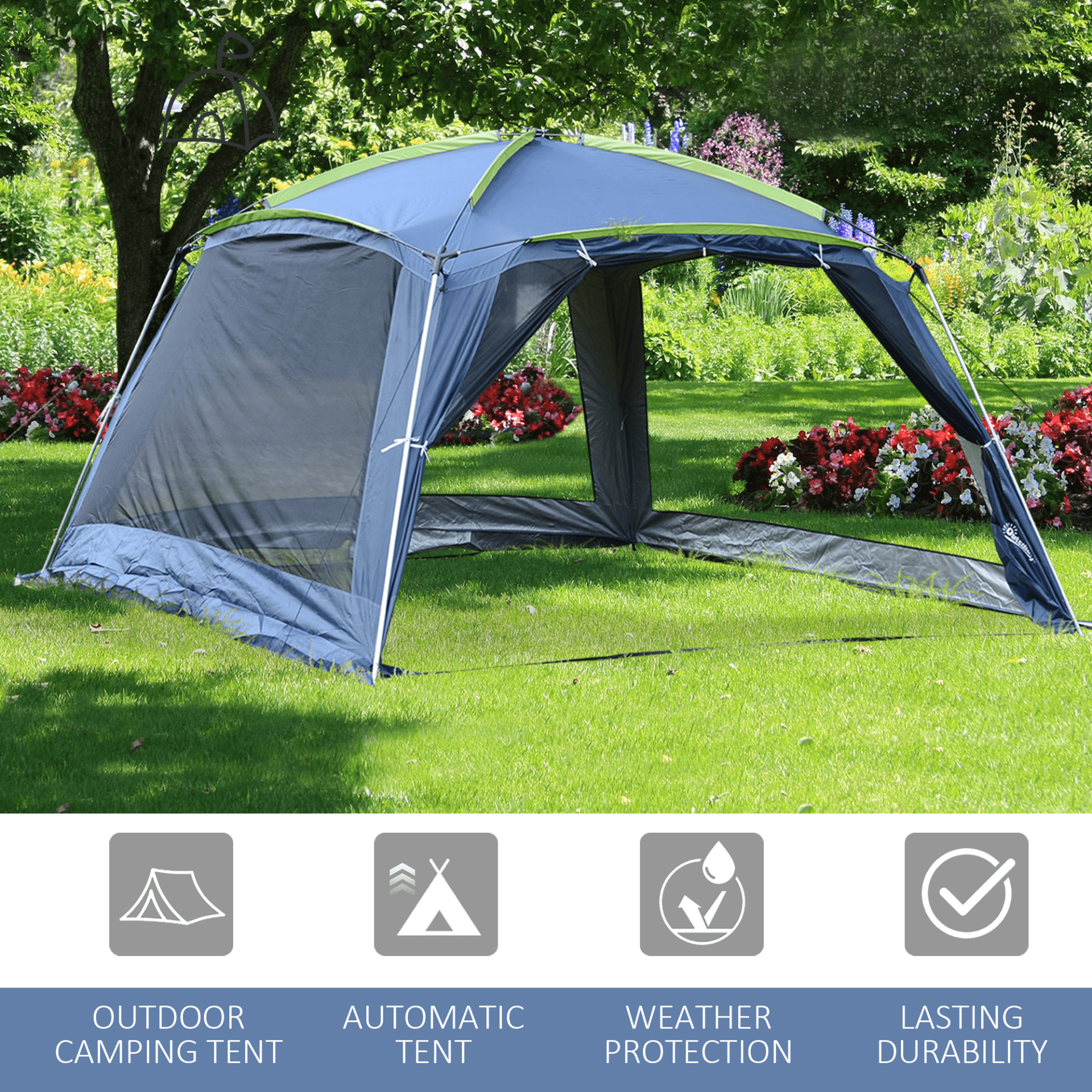 5-8 Person Camping Tent - Outsunny Portable Dome, Enjoy outdoor adventures with the Outsunny 5-8 Person Camping Tent. Spacious and protective, perfect for family hikes or beach trips.