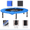 40" Foldable Mini Fitness Trampoline - Blue/Black, Enjoy indoor & outdoor workouts with the HOMCOM 40" Foldable Mini Fitness Trampoline. Features secure 30 springs and a thick, impact-absorbing mat.