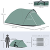 Weatherproof 2-3 Person Dome Camping Tent | Outsunny, Explore nature with the weatherproof, lightweight 2-3 person dome camping tent by Outsunny. Perfect for camping, hiking, and fishing adventures.