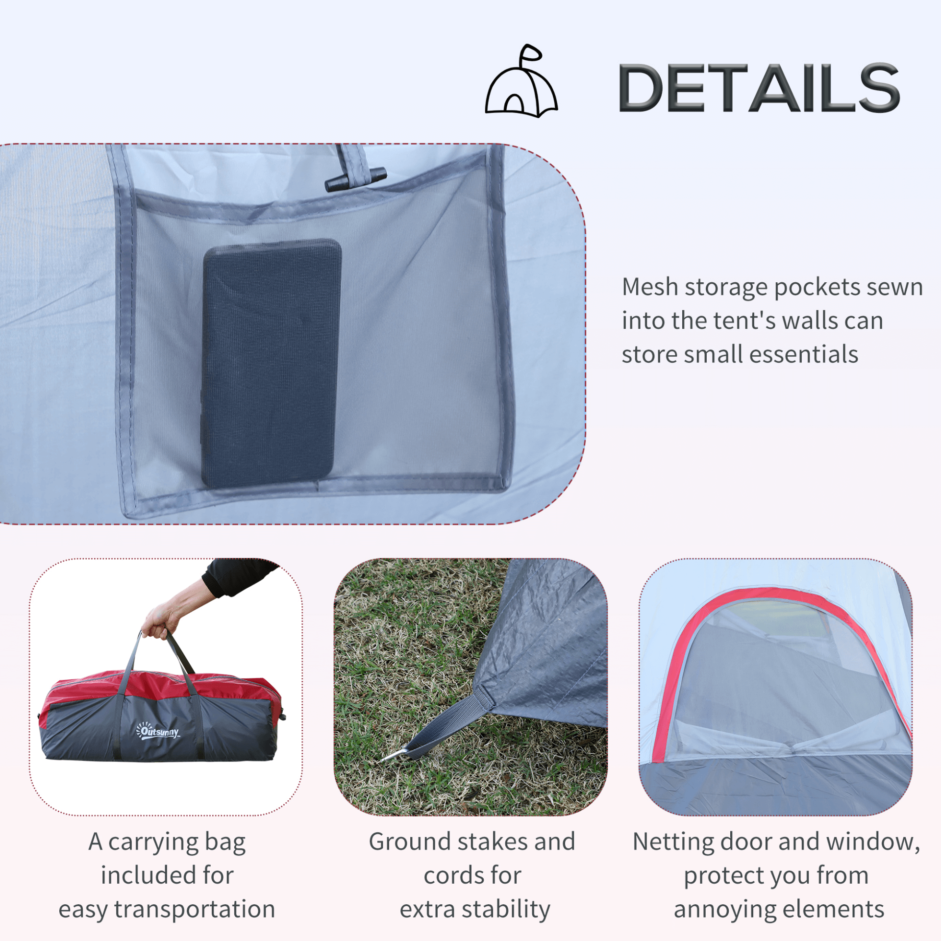 5-6 Man Dome Camping Tent - Grey, Explore the outdoors with our 5-6 Man Dome Camping Tent. Spacious, durable, and rust-resistant, perfect for group adventures.