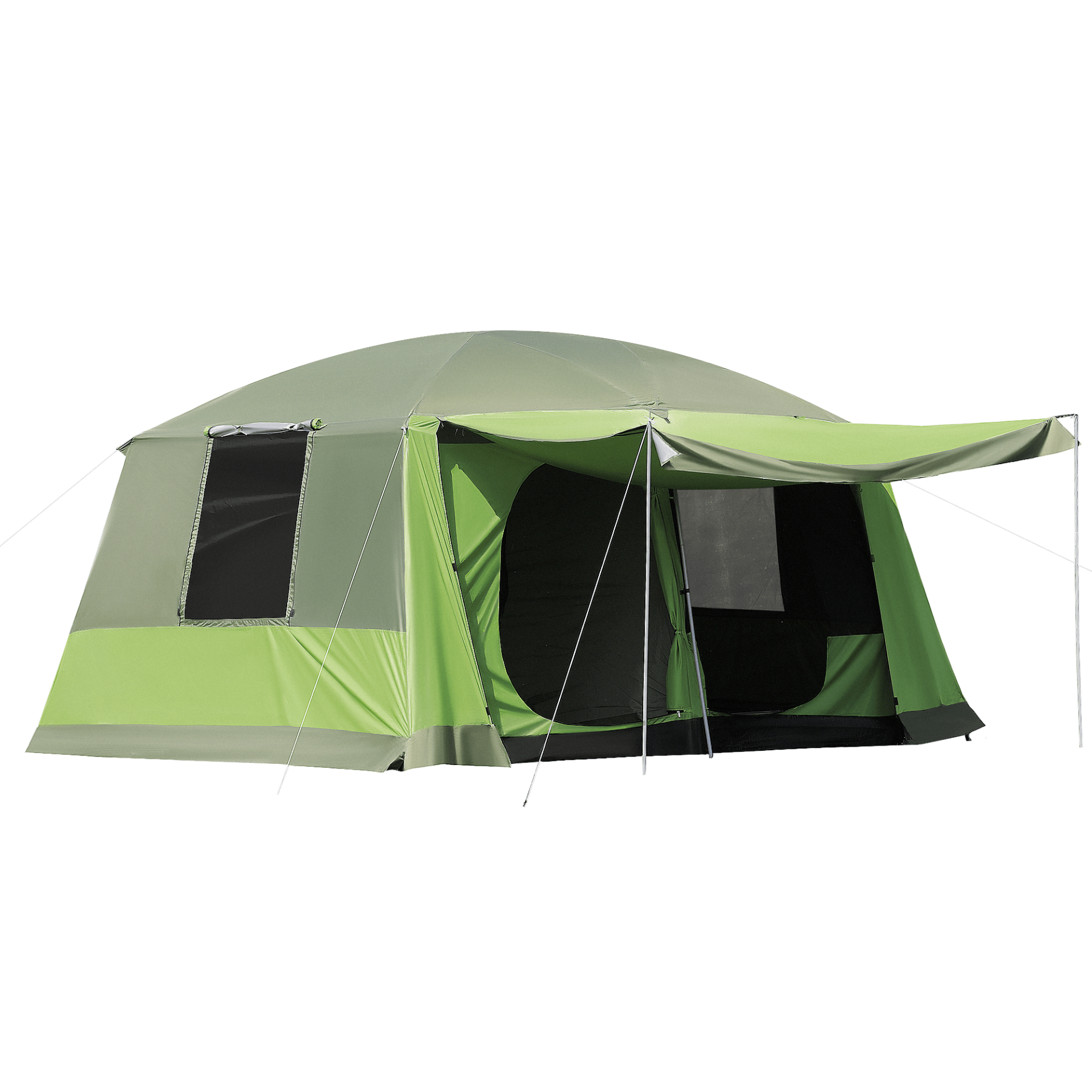 Two Room Dome Tent - Spacious Porch, Fits 4-8 People, Enjoy camping with family or friends in our Outsunny Two Room Dome Tent. Comfortably fits 4-8 people with a spacious porch. Perfect for outdoor adventures!