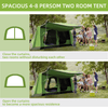 Two Room Dome Tent - Spacious Porch, Fits 4-8 People, Enjoy camping with family or friends in our Outsunny Two Room Dome Tent. Comfortably fits 4-8 people with a spacious porch. Perfect for outdoor adventures!