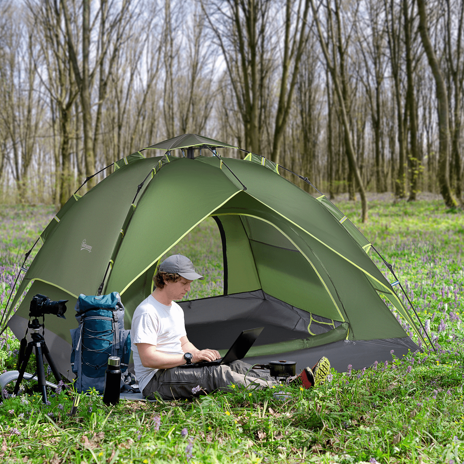 2 Person Pop Up Tent - Portable Double Layer Shelter, Enjoy hassle-free camping with our 2 Person Pop Up Tent. Quick setup, portable, and perfect for festivals, hiking, and family trips. Stay comfortable outdoors!