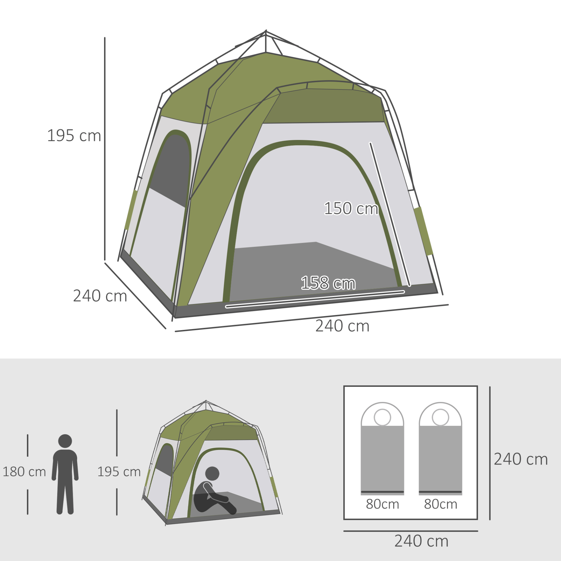 4 Person Automatic Camping Tent - Easy Setup, Discover the 4 Person Automatic Camping Tent—weather-resistant, easy setup, perfect for outdoor adventures. Ideal for camping trips, hiking, and festivals.