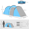 2-3 Person Tunnel Tent - Perfect for Adventures, Discover the Outsunny 2-3 Person Tunnel Tent with Vestibule, ideal for camping, hiking, and festivals. Spacious two-room design with ample storage.