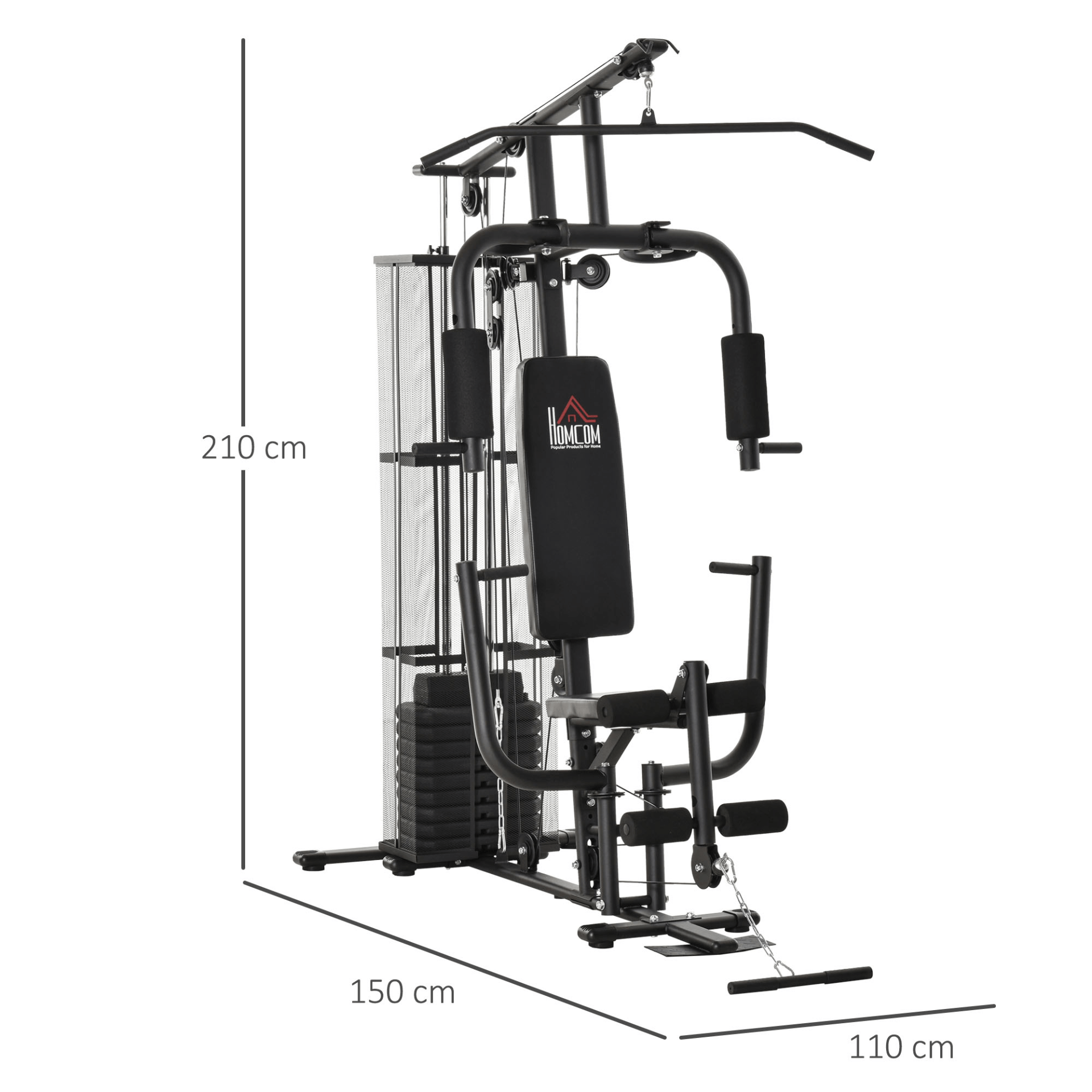 Home Gym Workout Station - 45Kg Weight Stack, Elevate your home fitness with a full-body workout system featuring a 45Kg weight stack. Versatile and designed for convenience in your gym setup.