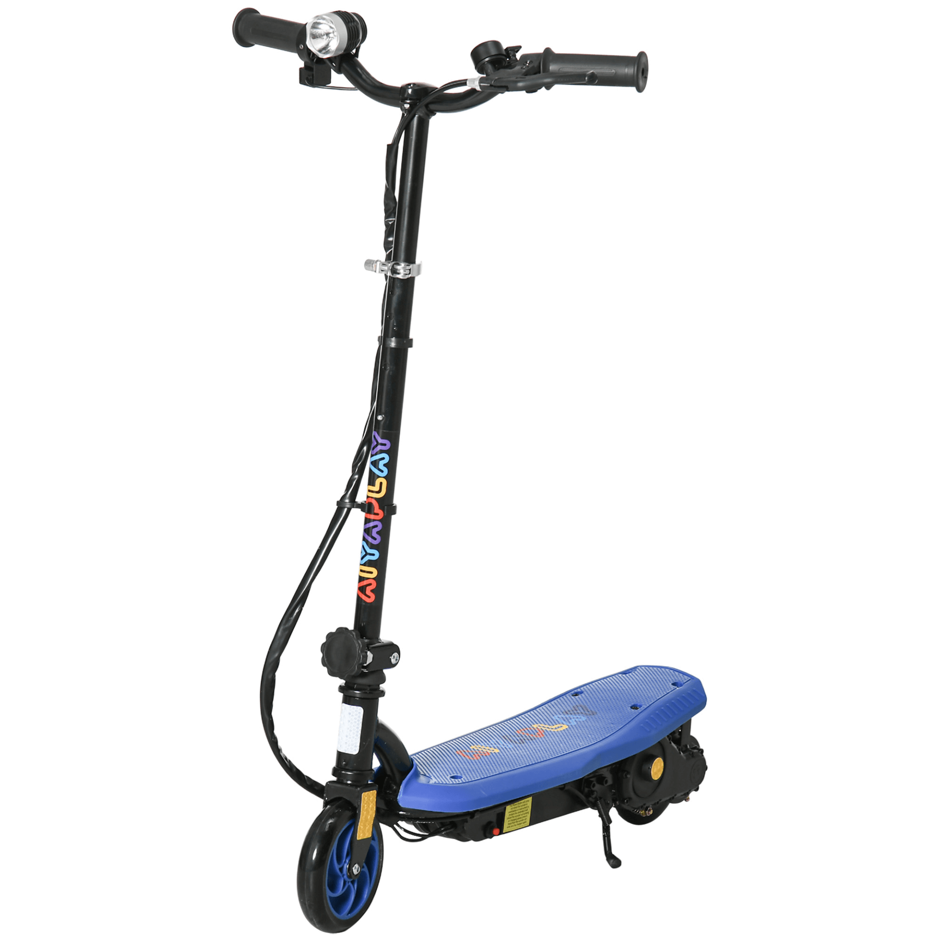 120W Folding Electric Scooter for Kids 7-14 - Blue, Explore with the HOMCOM Folding Electric Scooter - perfect for 7-14 yr olds. Features 120W motor, LED headlight & adjustable height. Safe & stylish ride.