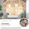 Modern-Light Round Crystal Ceiling Lamp, Elegant Chandelier, Elevate your home with a modern 7-light crystal ceiling lamp. Perfect for living rooms, dining rooms, and hallways. Elegant and luxurious lighting fixture.