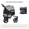 Folding Pet Stroller - 3 Wheel Dog Jogger, Adjustable Canopy, Discover the Folding Pet Stroller. Perfect for outings, it features lockable wheels, adjustable canopy, storage, and a mesh window for your pet's comfort.