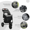 Folding Pet Stroller - 3 Wheel Dog Jogger, Adjustable Canopy, Discover the Folding Pet Stroller. Perfect for outings, it features lockable wheels, adjustable canopy, storage, and a mesh window for your pet's comfort.