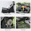 Folding Pet Stroller - 3 Wheel Dog Jogger, Adjustable Canopy, Discover the Folding Pet Stroller. Perfect for outings, it features lockable wheels, adjustable canopy, storage, and a mesh window for your pet's comfort.