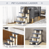 4-Step Pet Stairs with Sisal Scratch Post - Grey, Durable 4-step pet stairs with sisal scratch post for dogs and cats. Ideal for aging or injured pets. Built with E1-certified particle board and soft faux fur.