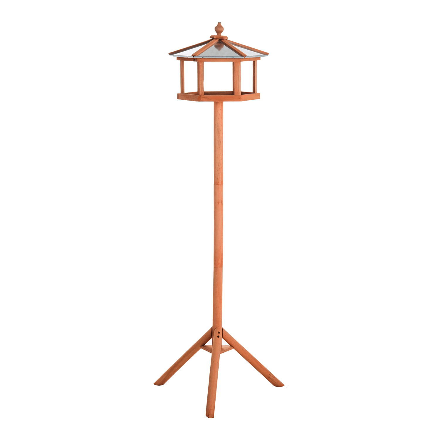 Wooden Bird Table - 153cm High Bird Feeder Stand, Enhance your garden, patio, or balcony with Wooden Bird Table. Multi-functional stand perfect for feeding, resting, & playing. Ideal for outdoor bird watching.