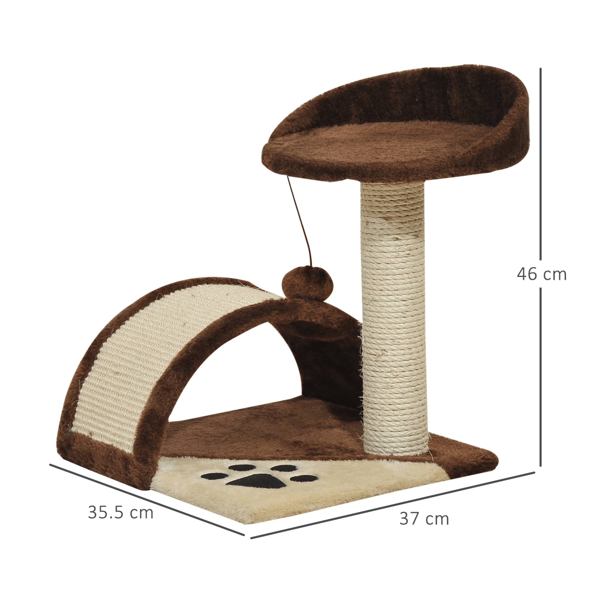 Cat Tree Activity Centre with Scratcher Post, Keep your cat entertained with our PawHut Cat Tree Centre. Features sisal scratching posts, hanging ball & more for endless fun. Perfect for any feline friend.