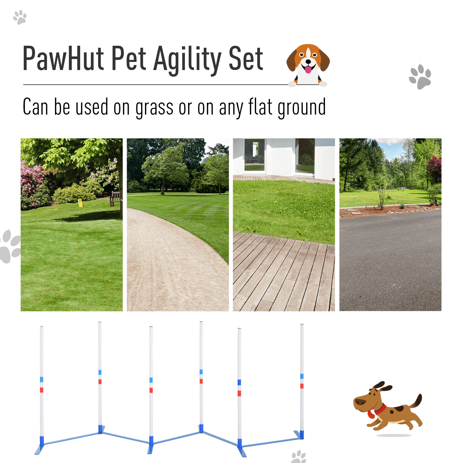 Adjustable Dog Agility Training Obstacle Course Set, Keep your dog active with a versatile agility set. Train with weave poles and more in your backyard. Includes storage bag. Premium exercise equipment for pets.