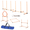 Adjustable Pet Agility Training Set - Dog Fitness & Bonding, Boost your dog's fitness with our Pet Agility Training Equipment Set. Complete with high jumper, jump ring, weave poles, and more. Perfect for all dog sizes.