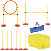 Portable Pet Agility Training Set for Dogs, Boost your dog's skills with the Pawhut Portable Pet Agility Training Set. Includes high jump, tunnel, poles, and ring for comprehensive fun and training.