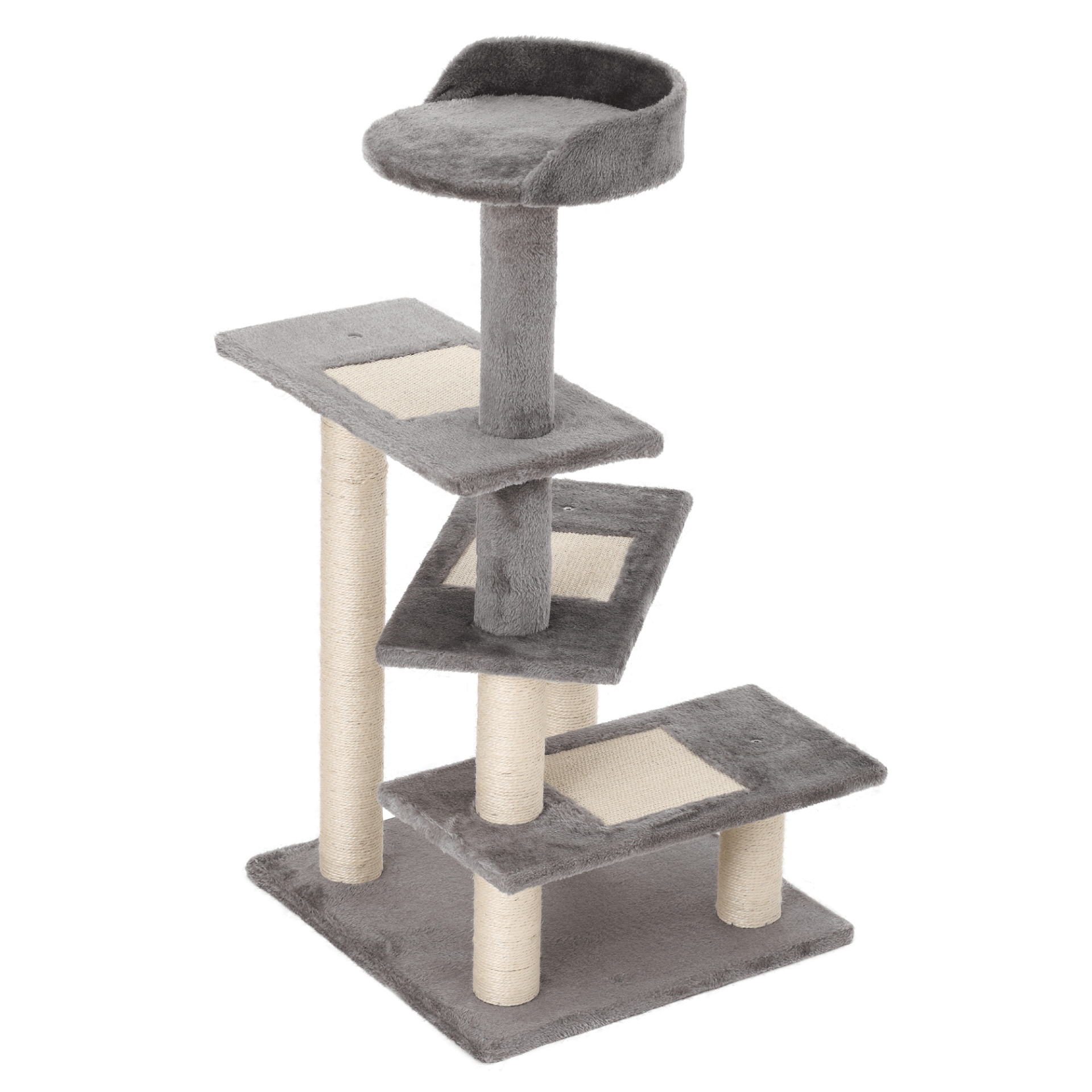 PawHut 100 cm Cat Tree - Grey | Multi-Level Activity Center, Entertain and comfort your cats with PawHut's 100 cm multi-level cat tree. Features cozy perches, scratching posts, and a spiral design.