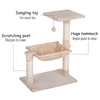 PawHut 70cm Durable Cat Tree with Hammock & Scratching Posts, Engage your cat with this two-tier cat tree featuring a hammock, scratching posts, and a play ball for endless fun and relaxation indoors.