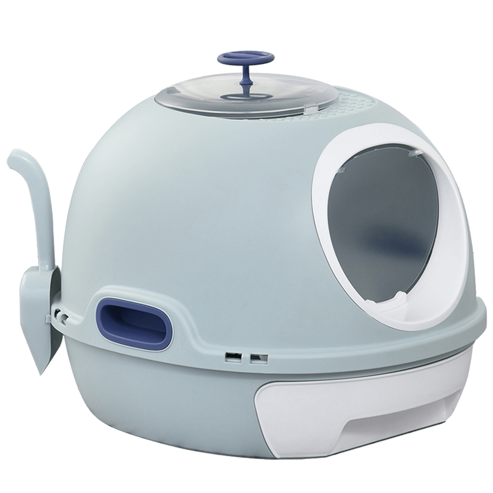 PawHut Enclosed Cat Litter Box – Stylish & Easy-Clean, Keep your cat’s litter discreet with our PawHut design. Effortless cleaning, odor concealment, and stylish blue design for a fresh home.