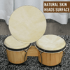 Wooden Bongo Drum Set - Ideal for All Ages, Explore vibrant sounds with this bongo drum set for kids and adults. Includes sheepskin heads, tuning wrench, and carry bag. Perfect for beginners!