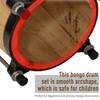 Wooden Bongo Drum Set - Ideal for All Ages, Explore vibrant sounds with this bongo drum set for kids and adults. Includes sheepskin heads, tuning wrench, and carry bag. Perfect for beginners!