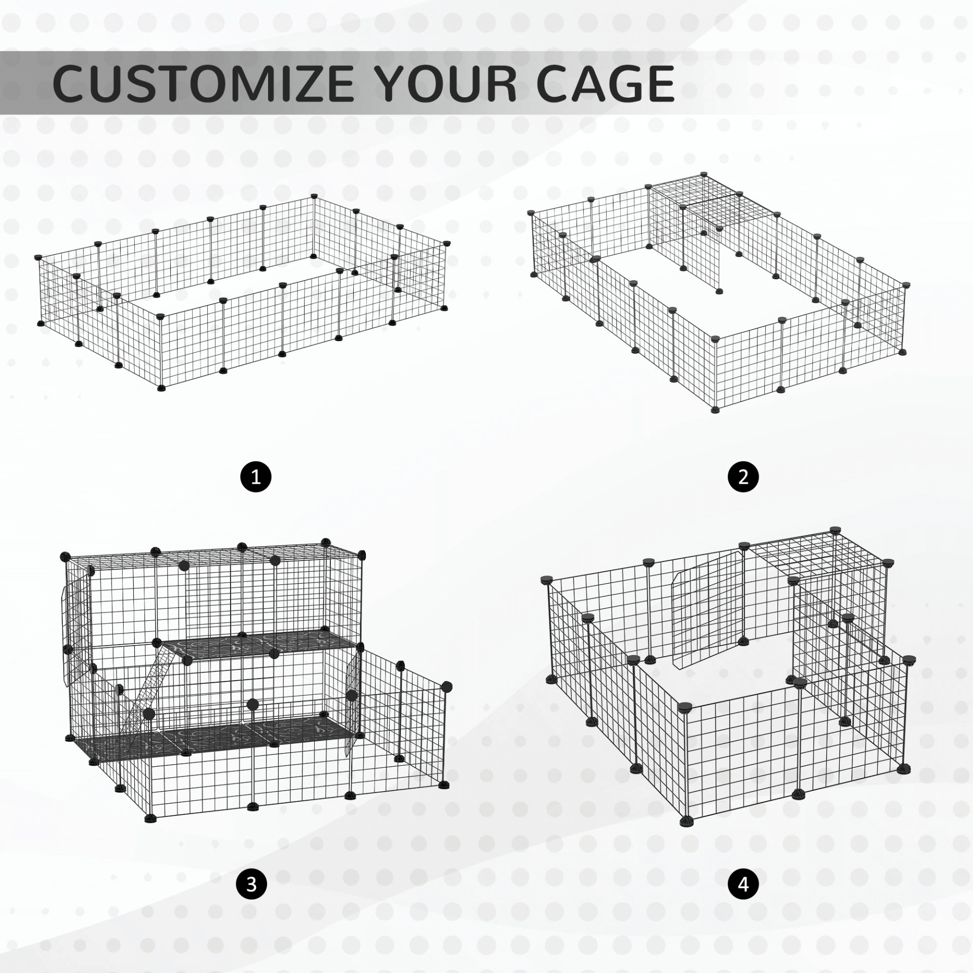 Expandable Pet Playpen with Door - Safe for Small Pets, Discover the PawHut Pet Playpen, perfect for guinea pigs, chinchillas & hedgehogs. Customizable, sturdy & secure. Ideal for playful small animals.