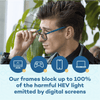 Lennon Blue Light Glasses - Block 30-50% HEV Protect eyes with Lennon Blue Light Glasses. Ideal for 1-6 hrs screen time daily. Minimizes color distortion & blocks harmful blue light.