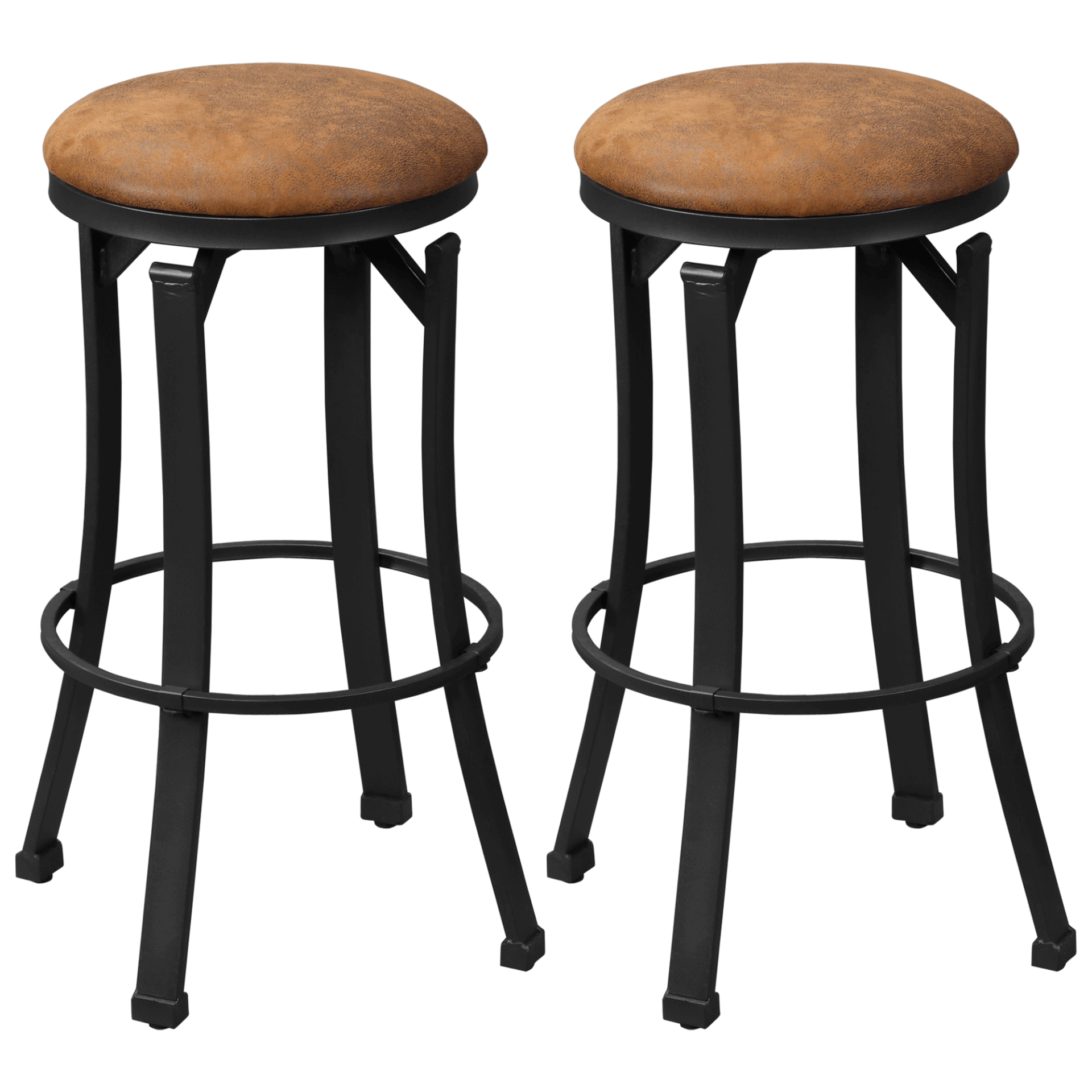 HOMCOM Vintage Bar Stools Set of 2 - 360° Swivel Design, Enjoy style and comfort with HOMCOM's vintage bar stools set of 2, perfect for breakfast bars and dining areas.