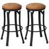 HOMCOM Vintage Bar Stools Set of 2 - 360° Swivel Design, Enjoy style and comfort with HOMCOM's vintage bar stools set of 2, perfect for breakfast bars and dining areas.