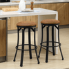 HOMCOM Vintage Bar Stools Set of 2 - 360° Swivel Design, Enjoy style and comfort with HOMCOM's vintage bar stools set of 2, perfect for breakfast bars and dining areas.