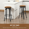 HOMCOM Vintage Bar Stools Set of 2 - 360° Swivel Design, Enjoy style and comfort with HOMCOM's vintage bar stools set of 2, perfect for breakfast bars and dining areas.