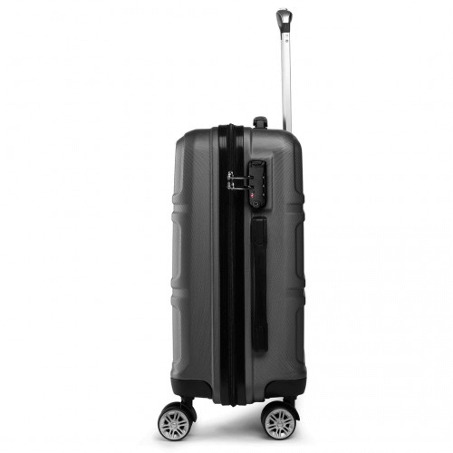 Durable & Stylish Kono Grey Suitcase Set - 3 Piece, Travel in style with the durable Kono 3 Piece ABS Suitcase Set in Grey. Perfect for city breaks and sunny holidays.