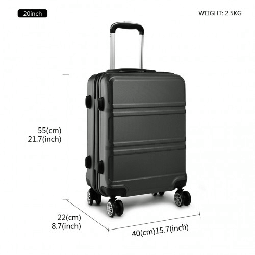 Durable & Stylish Kono Grey Suitcase Set - 3 Piece, Travel in style with the durable Kono 3 Piece ABS Suitcase Set in Grey. Perfect for city breaks and sunny holidays.