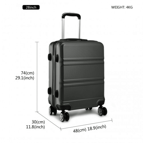 Durable & Stylish Kono Grey Suitcase Set - 3 Piece, Travel in style with the durable Kono 3 Piece ABS Suitcase Set in Grey. Perfect for city breaks and sunny holidays.