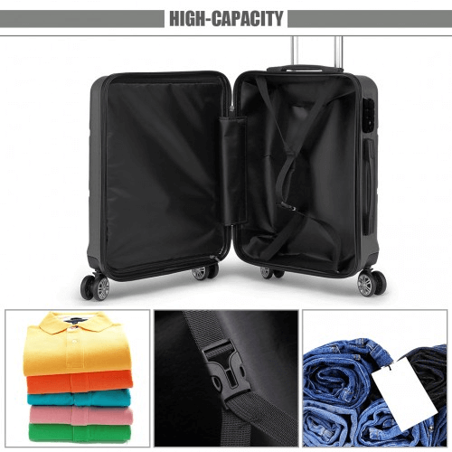 Durable & Stylish Kono Grey Suitcase Set - 3 Piece, Travel in style with the durable Kono 3 Piece ABS Suitcase Set in Grey. Perfect for city breaks and sunny holidays.