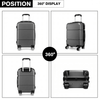 Kono 20-Inch Hard Shell ABS Carry On Suitcase - Grey, Travel with confidence using the lightweight, durable Kono 20-Inch suitcase. Perfect for any trip, enjoying style and security on the go!