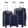 KONO 20-24-28” Navy Hard Shell Luggage Set, Durable 3-piece suitcase set with TSA lock, 360° wheels, and premium polypropylene material for ultimate travel convenience.