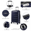 KONO 20-24-28” Navy Hard Shell Luggage Set, Durable 3-piece suitcase set with TSA lock, 360° wheels, and premium polypropylene material for ultimate travel convenience.