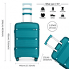 Kono 24" Hard Shell PP Suitcase - Blue/Green Collection, Discover the Kono 24" bright hard shell PP suitcase in classic blue and green. Durable, lightweight, and secure luggage for your travels.