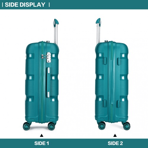 Kono 20 Inch Hard Shell Carry-On Suitcase - Blue/Green, Travel in style with the Kono 20 Inch Carry-On Suitcase. Durable PP shell, vibrant blue/green color, and cabin size. Perfect for all travel needs.