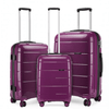 KONO 20-24-28" Hard Shell Suitcase Set - Stylish & Durable, Travel in style with KONO’s durable purple suitcase set featuring TSA locks and smooth 4 spinner wheels for effortless mobility.