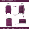 KONO 20-24-28" Hard Shell Suitcase Set - Stylish & Durable, Travel in style with KONO’s durable purple suitcase set featuring TSA locks and smooth 4 spinner wheels for effortless mobility.