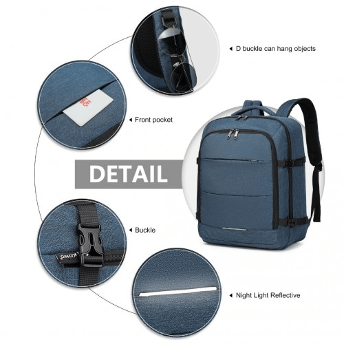 Kono Multi-level High-capacity Travel Backpack - Navy, Discover the Kono Multi-level Travel Backpack in Navy. High-capacity, durable, waterproof, and ideal for both travel and daily use.