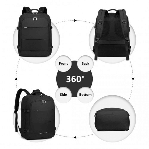 Kono High-capacity Cabin Bag Travel Backpack - Black, Discover Kono's Multi-level High-capacity Cabin Bag Backpack. Waterproof, easy to clean, 30L capacity, ideal for travel, business & daily use.