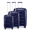 KONO 20-24-28” Navy Hard Shell Luggage Set, Durable 3-piece suitcase set with TSA lock, 360° wheels, and premium polypropylene material for ultimate travel convenience.