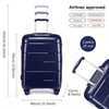 KONO 20-24-28” Navy Hard Shell Luggage Set, Durable 3-piece suitcase set with TSA lock, 360° wheels, and premium polypropylene material for ultimate travel convenience.